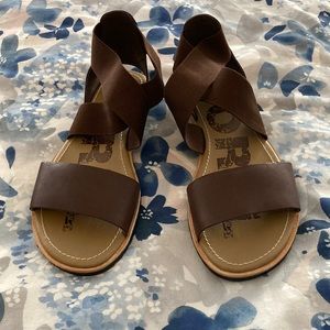Sorel Ella Sandals in Dark Brown